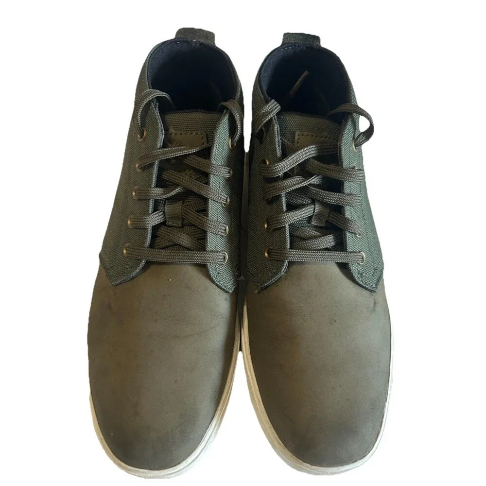 Timberland Davis Square Men's Size 7.5  Chukka Dark Green Nubuck Canvas Sneaker